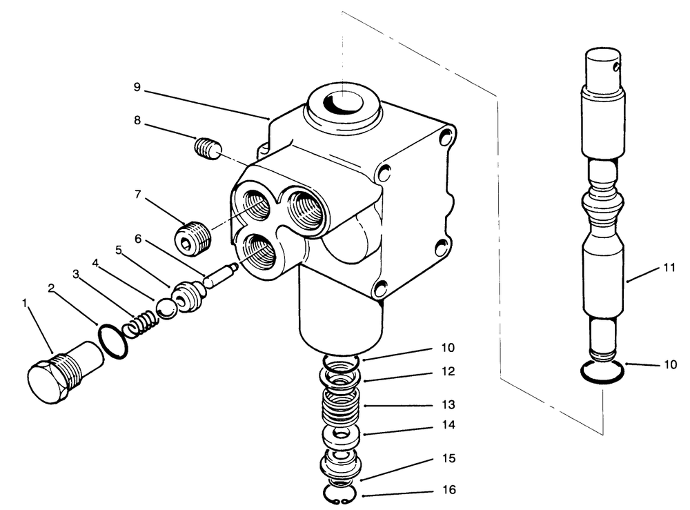 Valve Assembly No. 43-1700 Diagram and Parts List for 30620 690001 - 699999 Toro Lawn Tractor