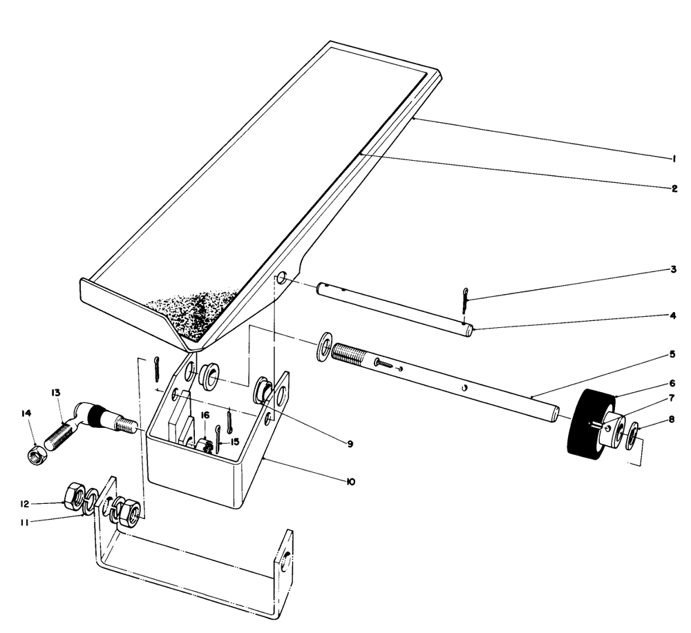 Traction Pedal Assembly Diagram and Parts List for 30760 90001 - 99999 Toro Lawn Tractor