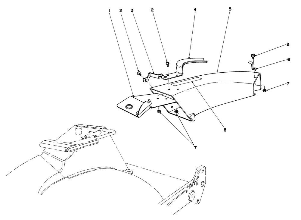 Side Discharge Chute Model No. 59108 (Optional) Diagram and Parts List for 20588 7000001 - 7999999 Toro Lawn Mower