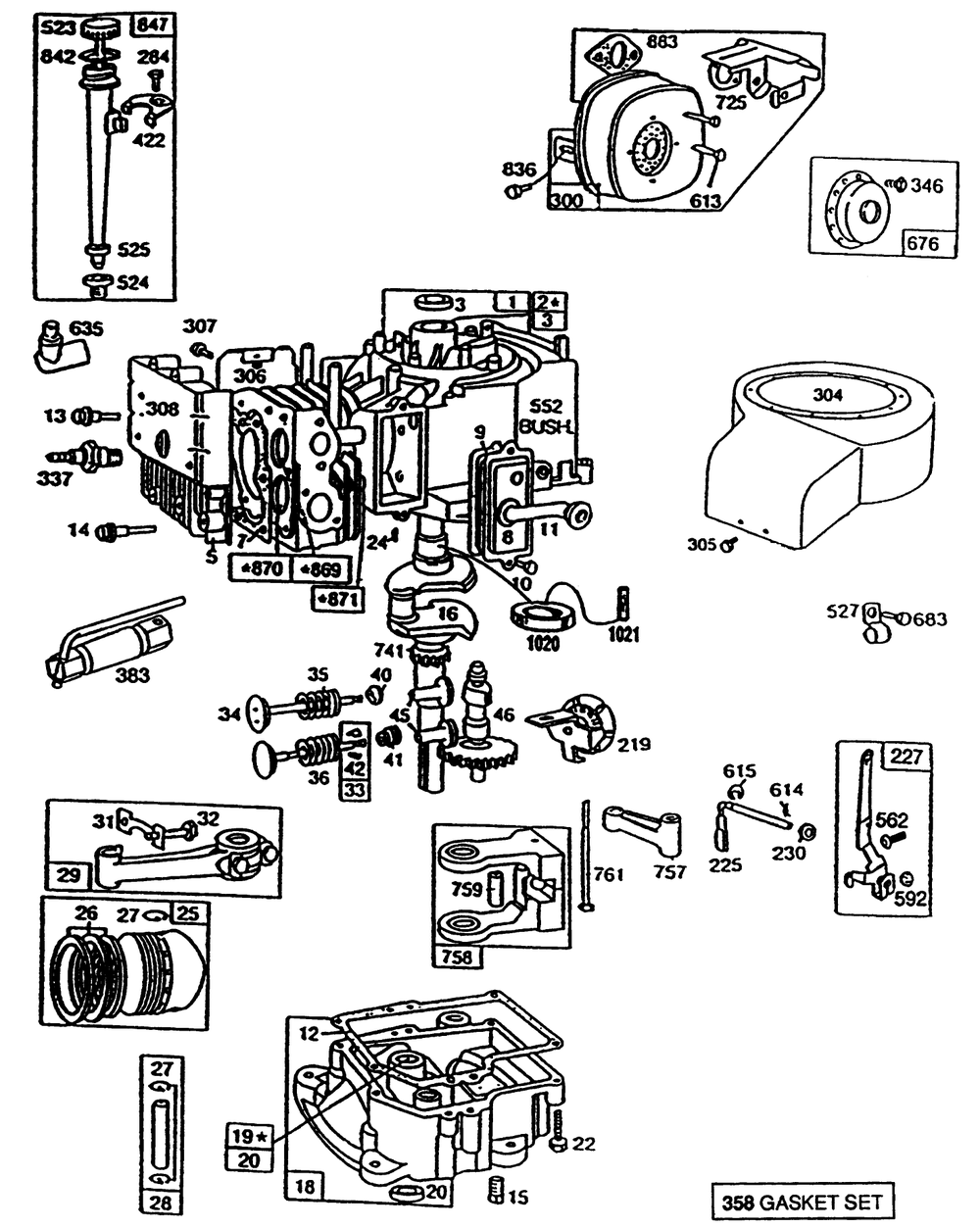 Briggs & Stratton Model No. 195707-0121-01 Diagram and Parts List for 70060 6900001 - 6999999 Toro Lawn Tractor