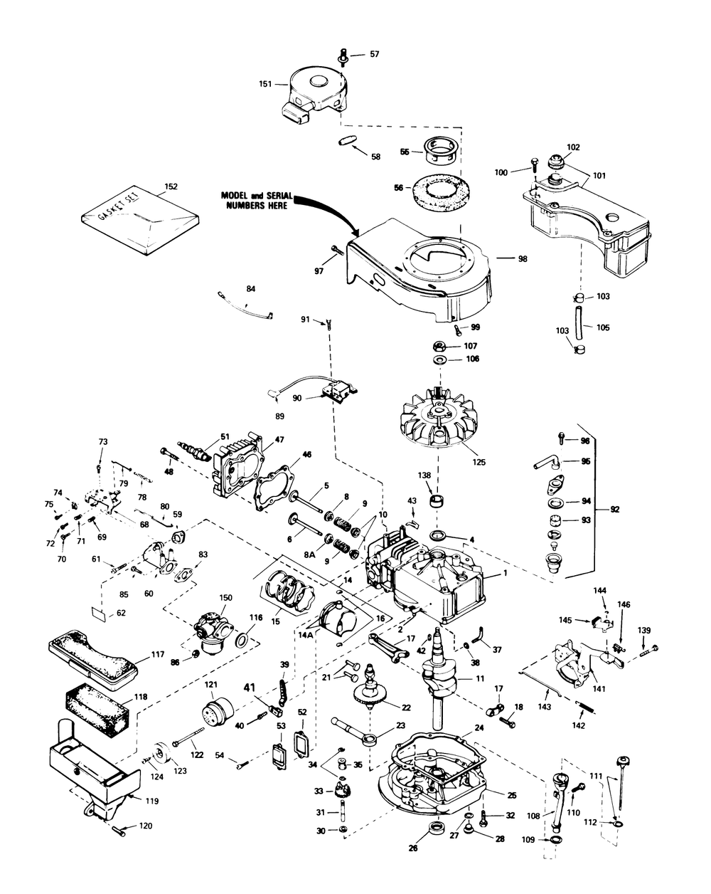 Engine Tecumseh Model No. Tvs100-44001 Diagram and Parts List for 16575 6000001 - 6999999 Toro Lawn Mower