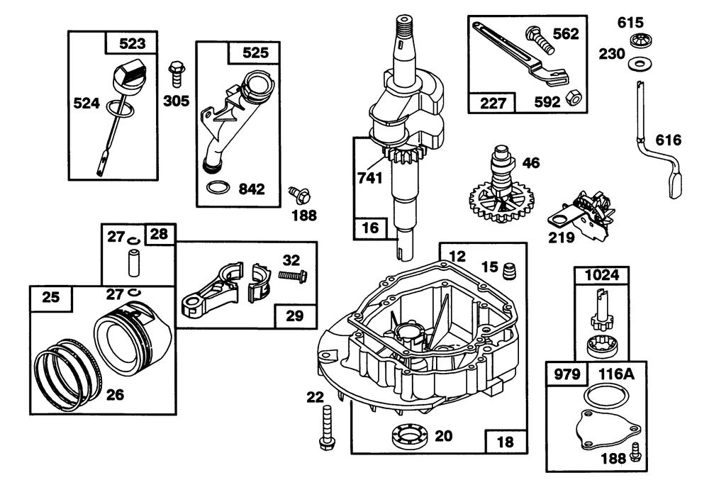 Engine Gts 150 Diagram and Parts List for 22151 3900856 - 3999999 Toro Lawn Mower