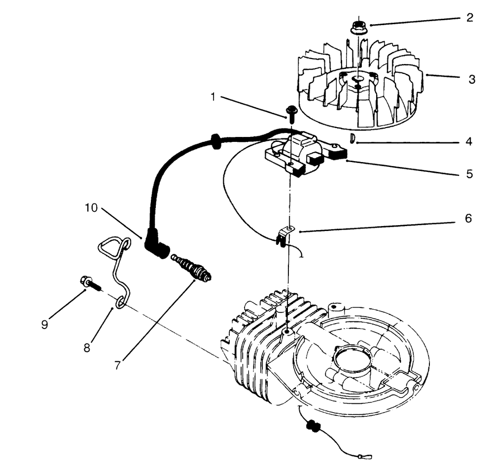 Ignition Assembly (Model No. 47ps5-3) Diagram and Parts List for 22026 6900001 - 6999999 Toro Lawn Mower