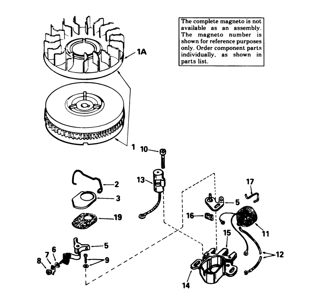 Magneto No. 611043 Diagram and Parts List for 56125 2000001 - 2999999 Toro Lawn Tractor