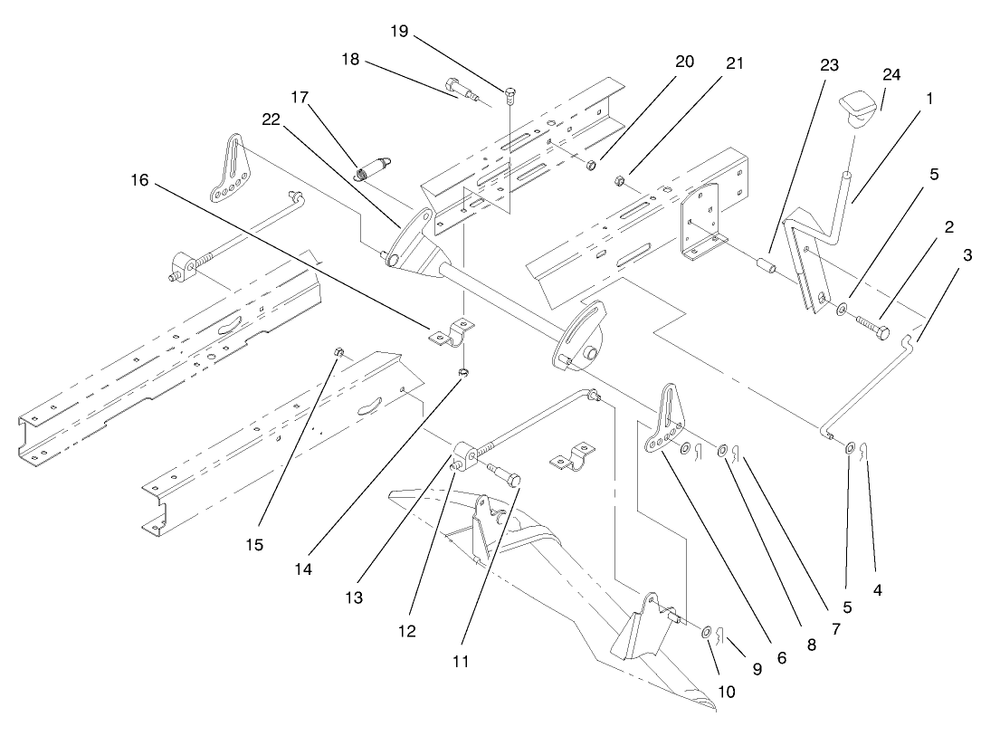 Height Of Cut Assembly Diagram and Parts List for 71219 8900001 - 8999999 Toro Lawn Tractor