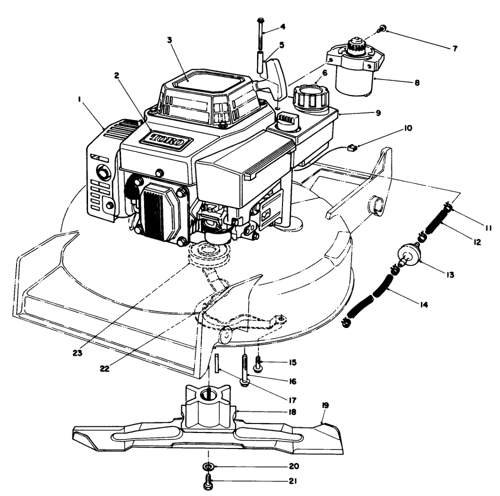 Engine Assembly Diagram and Parts List for 20629C 7000001 - 7999999 Toro Lawn Mower