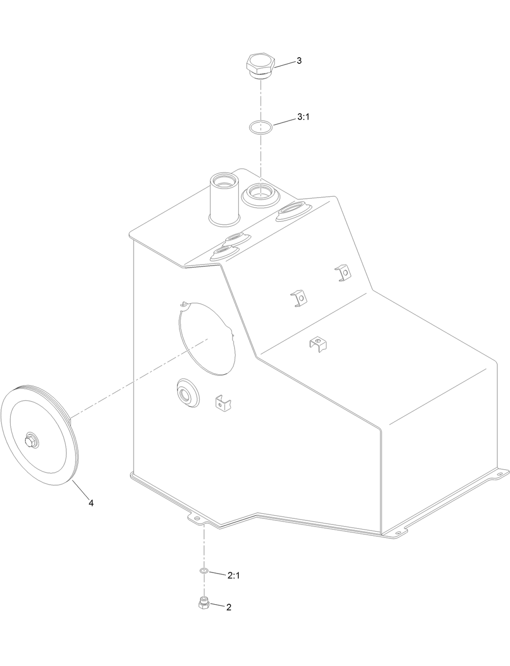 Hydraulic Tank Assembly No. 136-6052 Diagram and Parts List for 23803 400000000 - 999999999 Toro Lawn Tractor Accessories