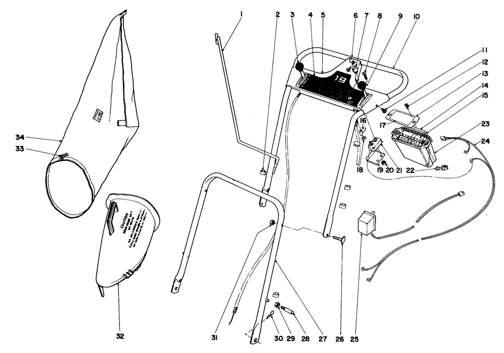 Handle Assembly Model No. 18257 Diagram and Parts List for 18208 2000001 - 2999999 Toro Lawn Mower