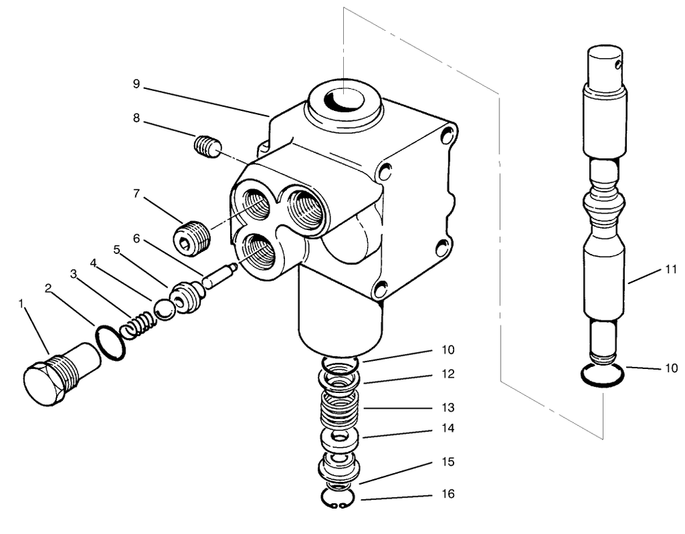 Valve Assembly No. 43-1700 Diagram and Parts List for 30620 790001 - 799999 Toro Lawn Tractor