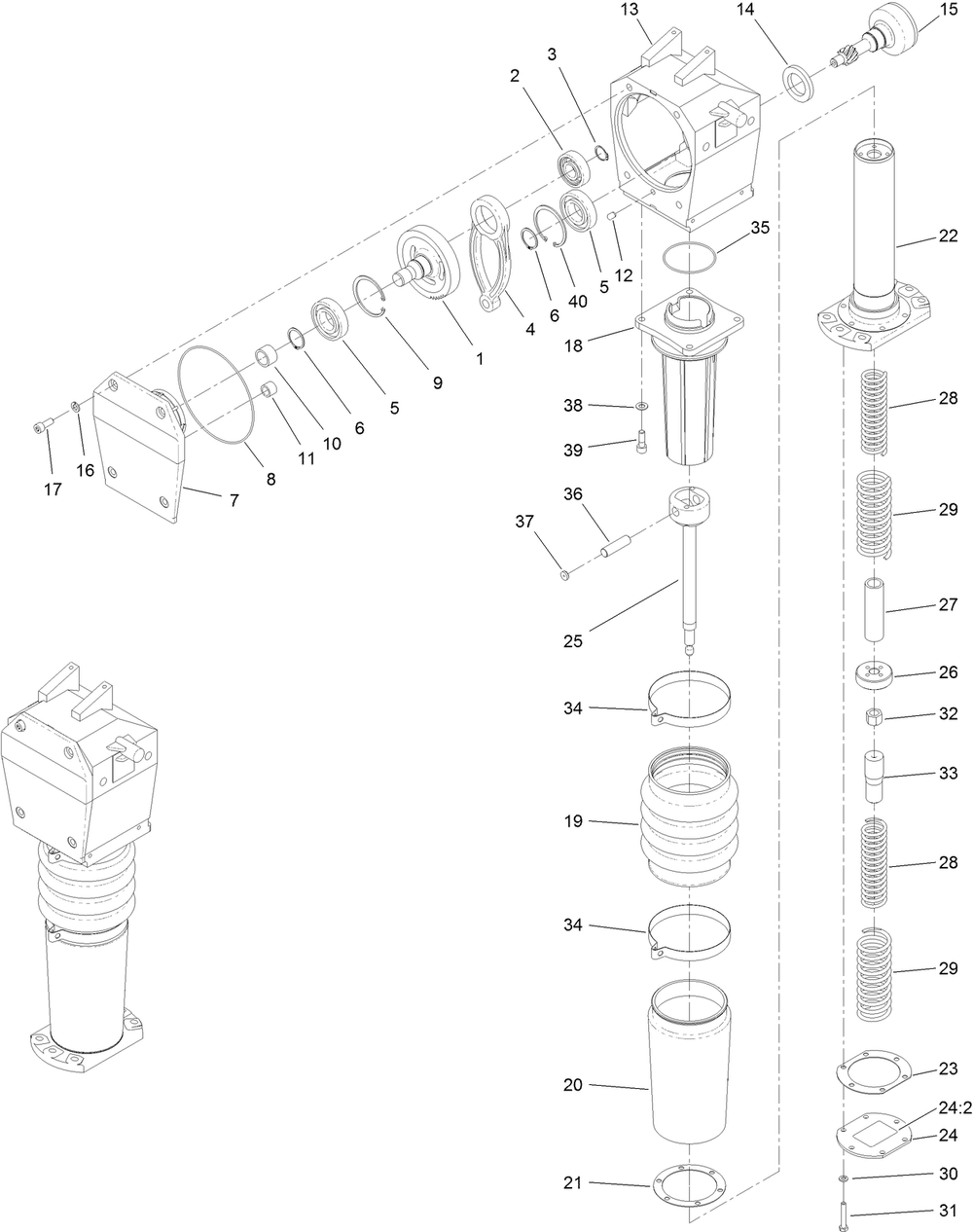 Rammer Assembly Diagram and Parts List for 68034 404320000 - 999999999 Toro Lawn Tractor