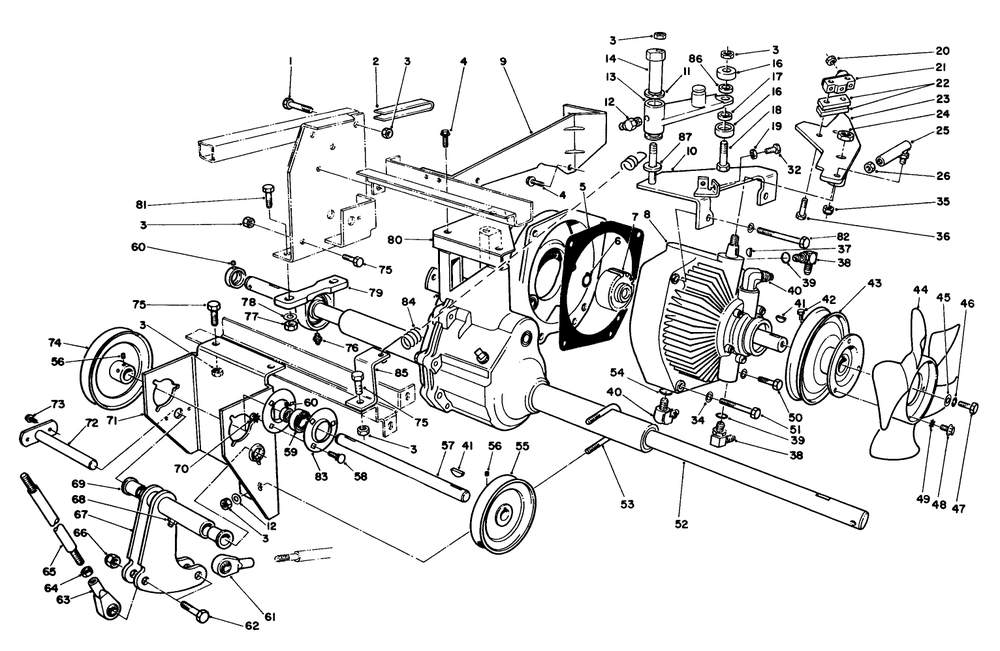 Transmission & Differential Assembly Diagram and Parts List for 30610 390001 - 399999 Toro Lawn Tractor
