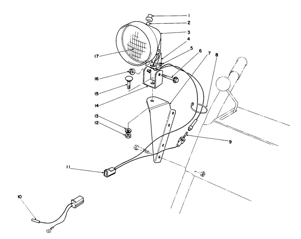 Light Kit No. 54-9820 (Optional) Diagram and Parts List for 38090 7000001 - 7999999 Toro Snow Blower