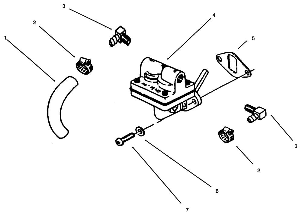 Fuel Pump Diagram and Parts List for 73363 6900001 - 6999999 Toro Lawn Tractor