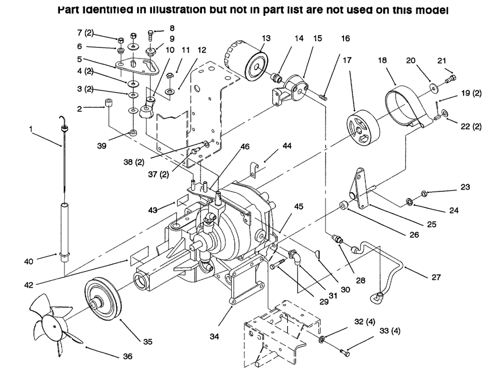 Transmission Diagram and Parts List for 73423 6900001 - 6999999 Toro Lawn Tractor