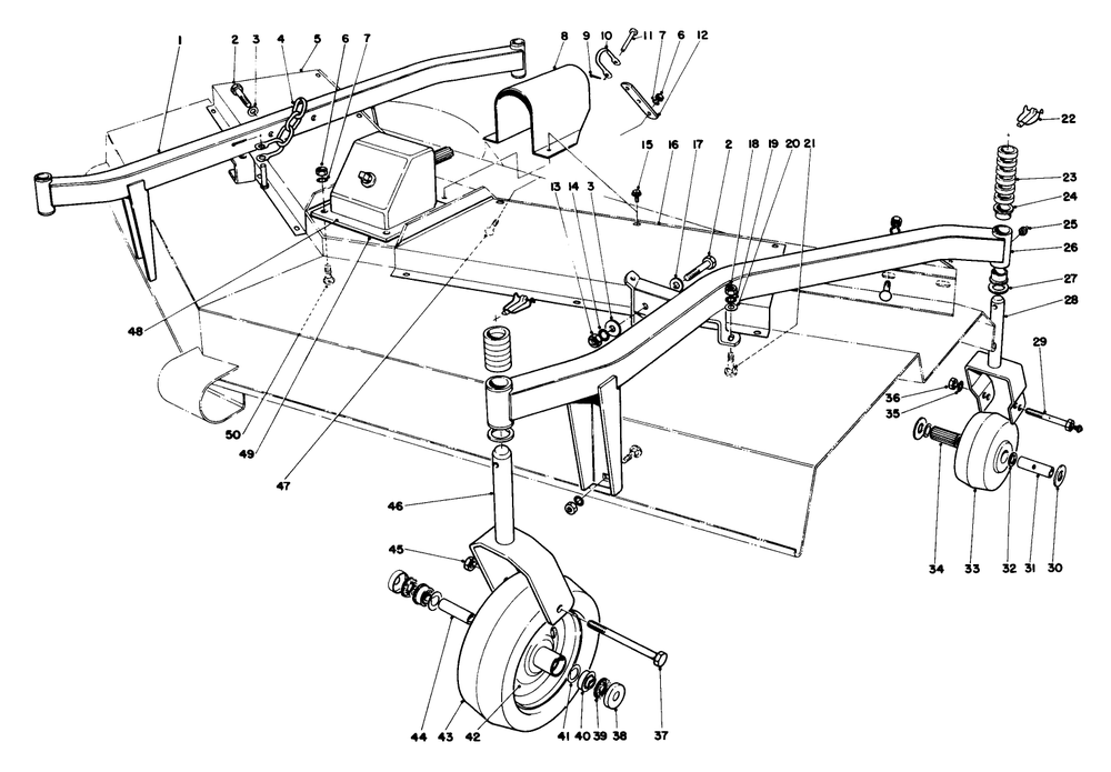 Cutting Unit Castor Wheel & Gear Box Assembly Diagram and Parts List for 30721 900001 - 999999 Toro Lawn Mower