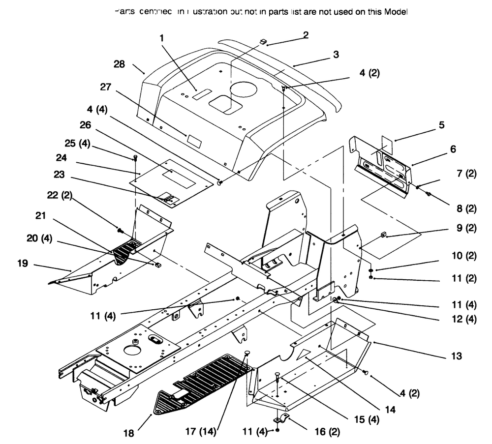 Fender And Footrest Diagram and Parts List for 72085 6900001 - 6999999 Toro Lawn Tractor