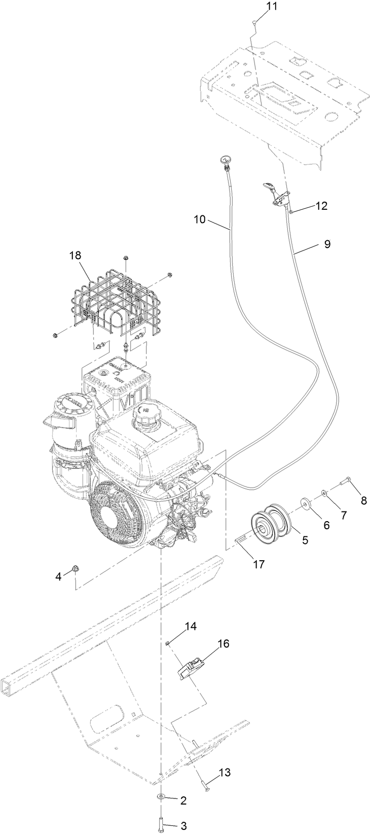 Engine Assembly Diagram and Parts List for 29516 413000000 - 999999999 Toro Aerator