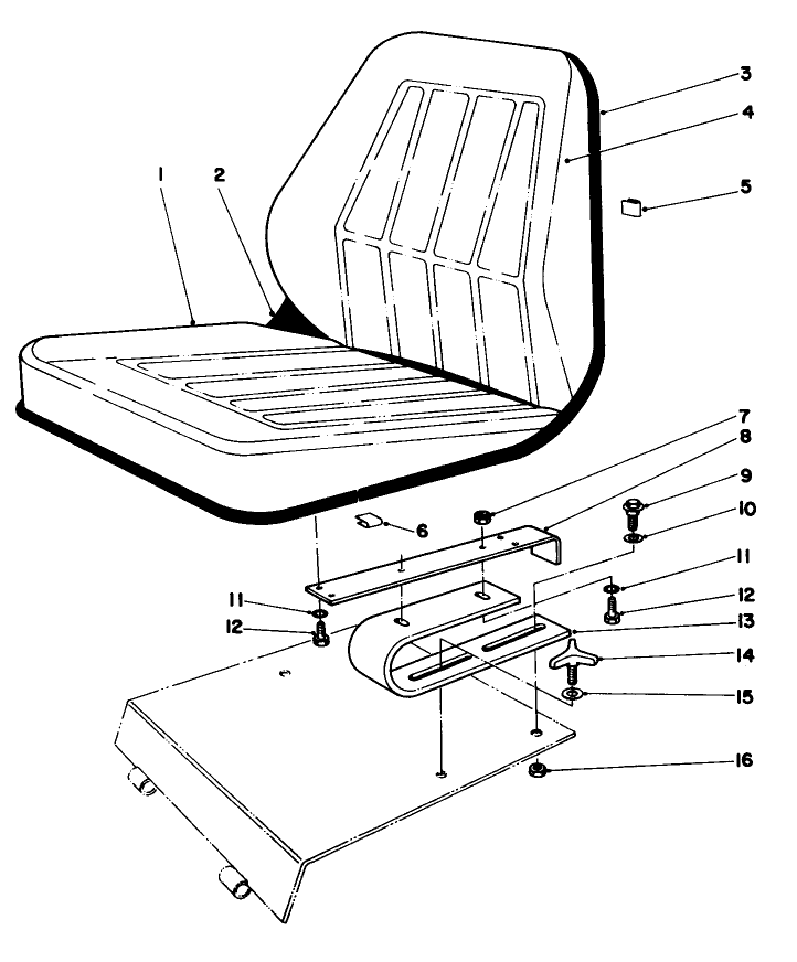 Seat Kit Model No. 30764 Diagram and Parts List for 30775 600001 - 699999 Toro Lawn Tractor
