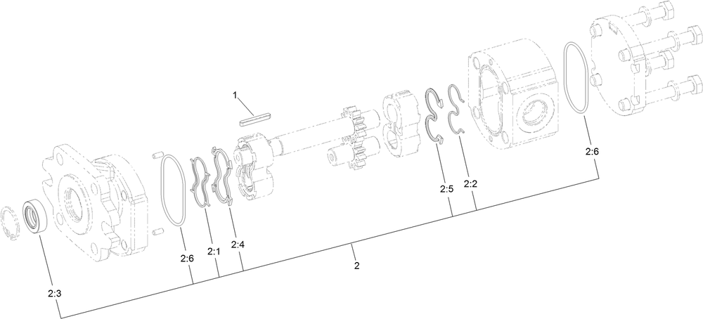 Hydraulic Pump Assembly Diagram and Parts List for 39521 409760523-999999999 Toro Aerator