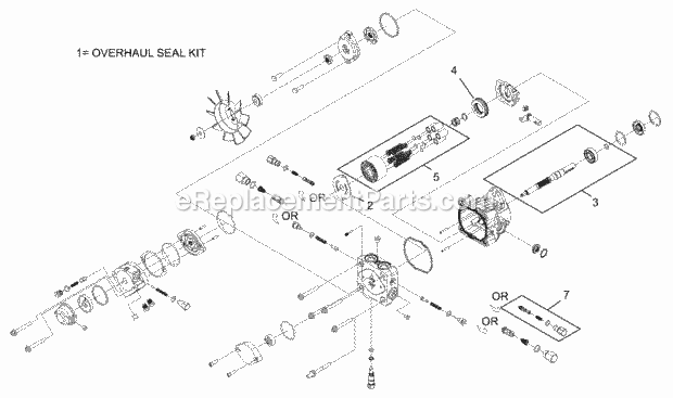Hydraulic Pump Assembly No. 103-1942 Diagram and Parts List for 74166 240000001-240999999 Toro Lawn Mower