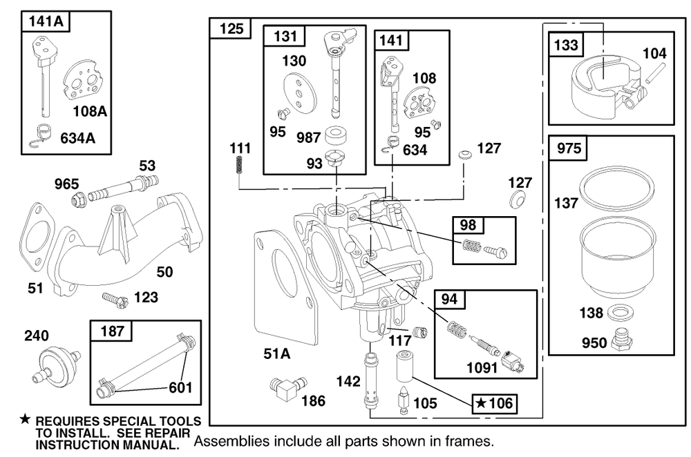 Engine Briggs & Stratton Model 284707-1148-E1 Diagram and Parts List for 71189 8900001 - 8999999 Toro Lawn Tractor
