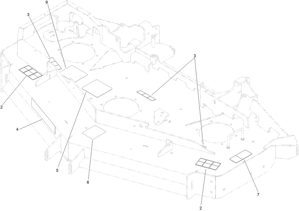 Deck Decal Assembly Diagram and Parts List for 74943 400000000-402099999 Toro Lawn Tractor
