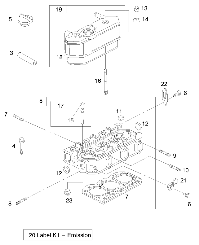 Engine Assembly Diagram and Parts List for 73550 8900001 - 8999999 Toro Lawn Tractor