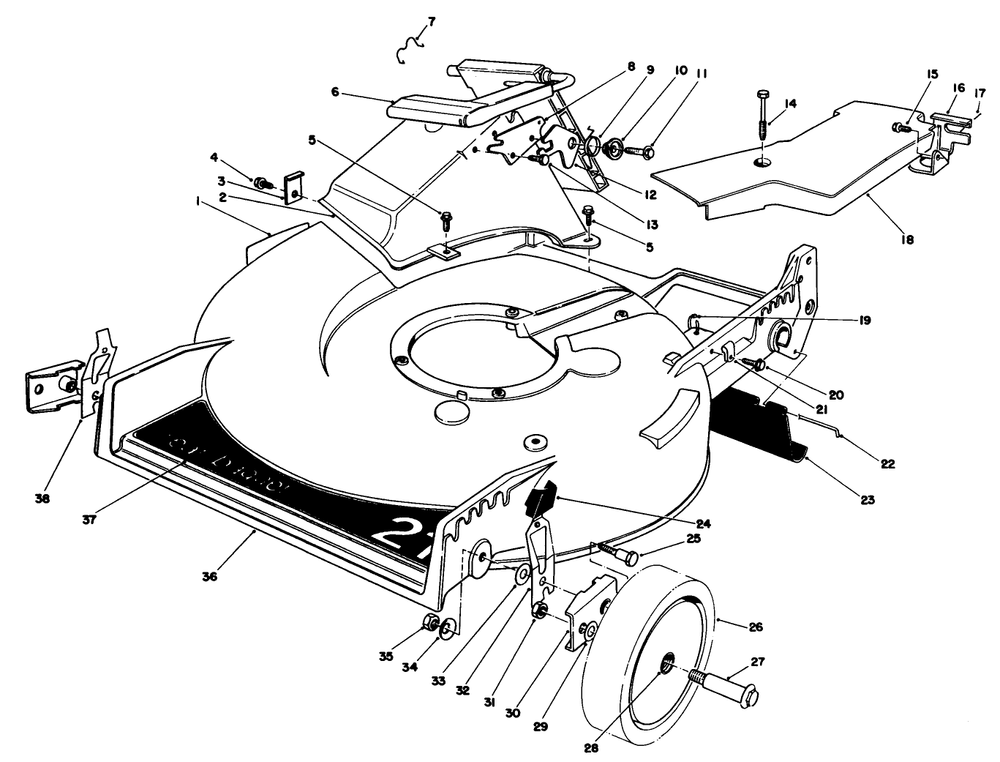 Housing Assembly Diagram and Parts List for 20620 6000001 - 6999999 Toro Lawn Mower