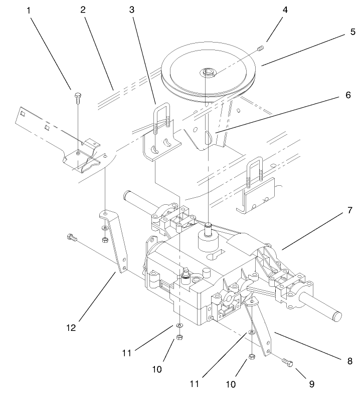Transaxle Assembly Diagram and Parts List for 72047 9900001 - 9999999 Toro Lawn Tractor