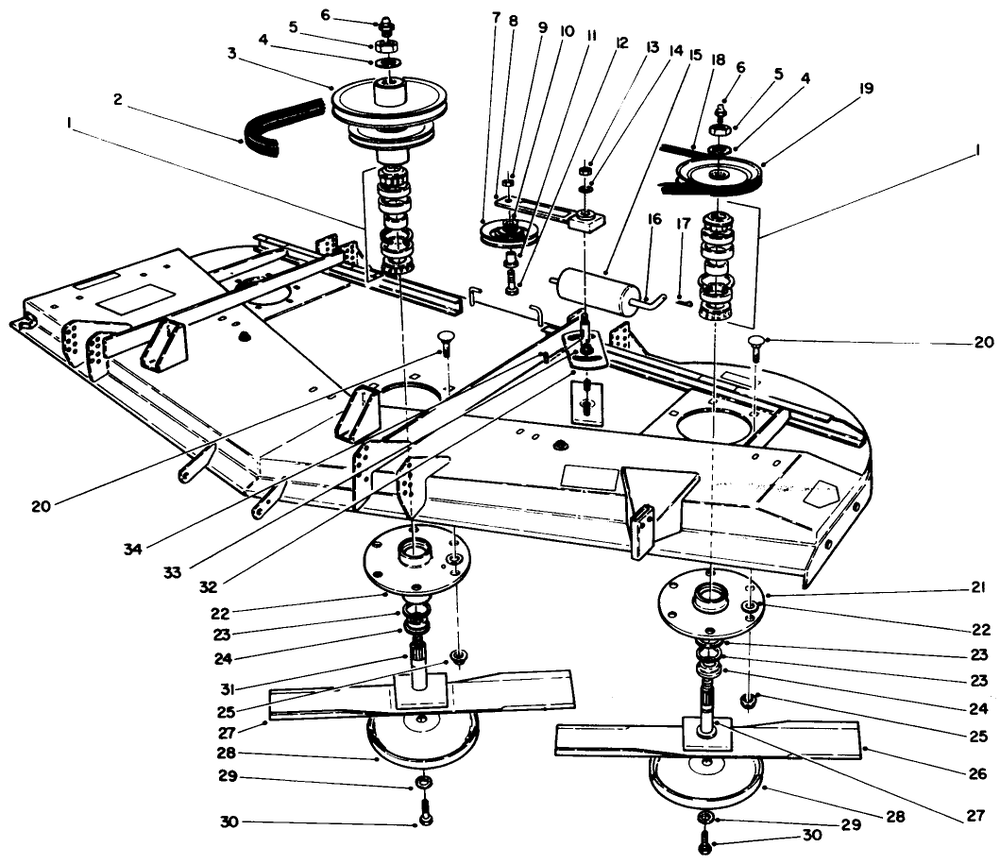 62" Side Discharge Deck (Continued) Diagram and Parts List for 30162 00000001 - 09999999 Toro Lawn Mower