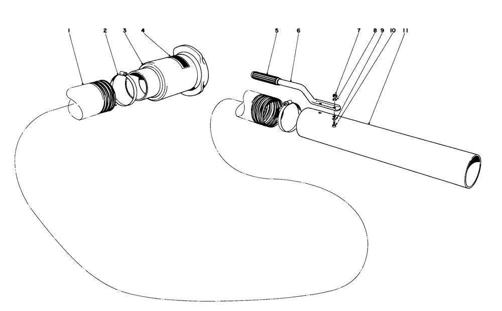 Lawn Vacuum Hose Extension Kit No. 59083 Diagram and Parts List for 62900 3000001 - 3999999 Toro Leaf Blower / Vacuum
