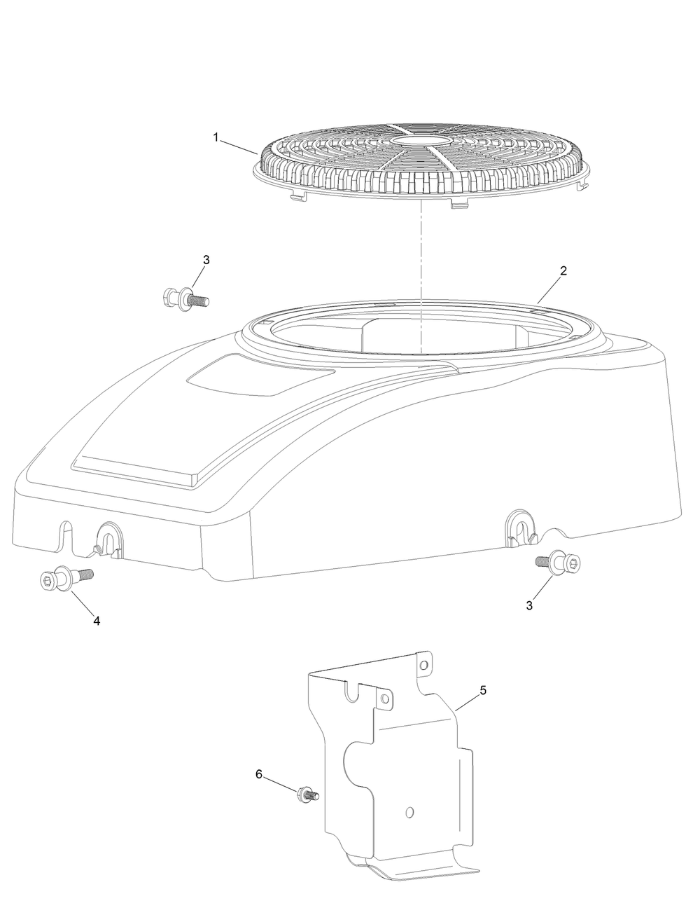 Blower Housing Assembly Diagram and Parts List for 33522 411000000 - 411999999 Toro Trimmer
