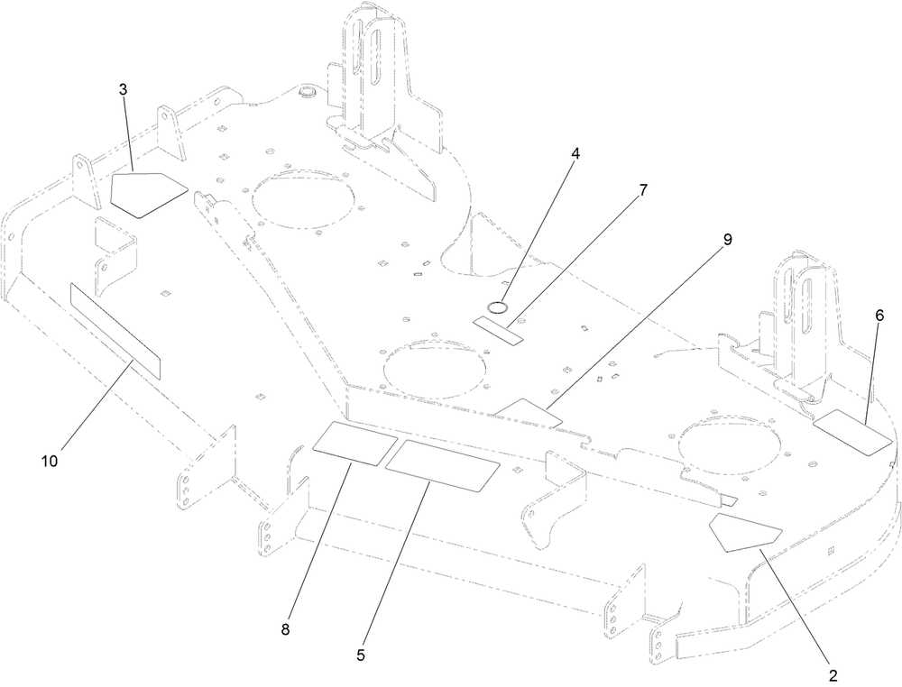 Deck Decal Assembly Diagram and Parts List for 74143 (313000001-313999999)(2013) Toro Lawn Mower