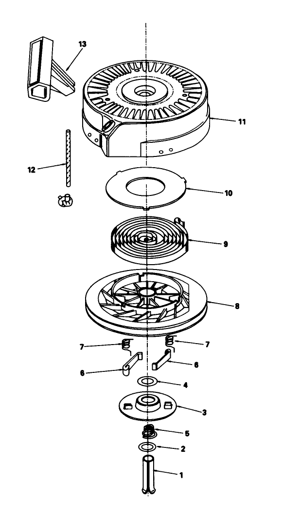 Rewind Starter No. 590635 Diagram and Parts List for 20532 9000001 - 9999999 Toro Lawn Mower