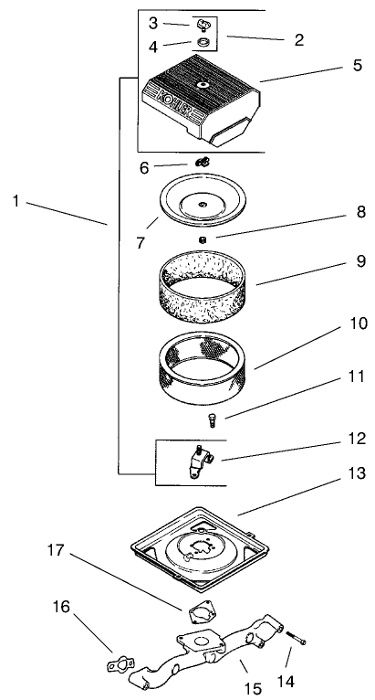 Group 10-Air Intake Diagram and Parts List for 73560 8900001 - 8999999 Toro Lawn Tractor