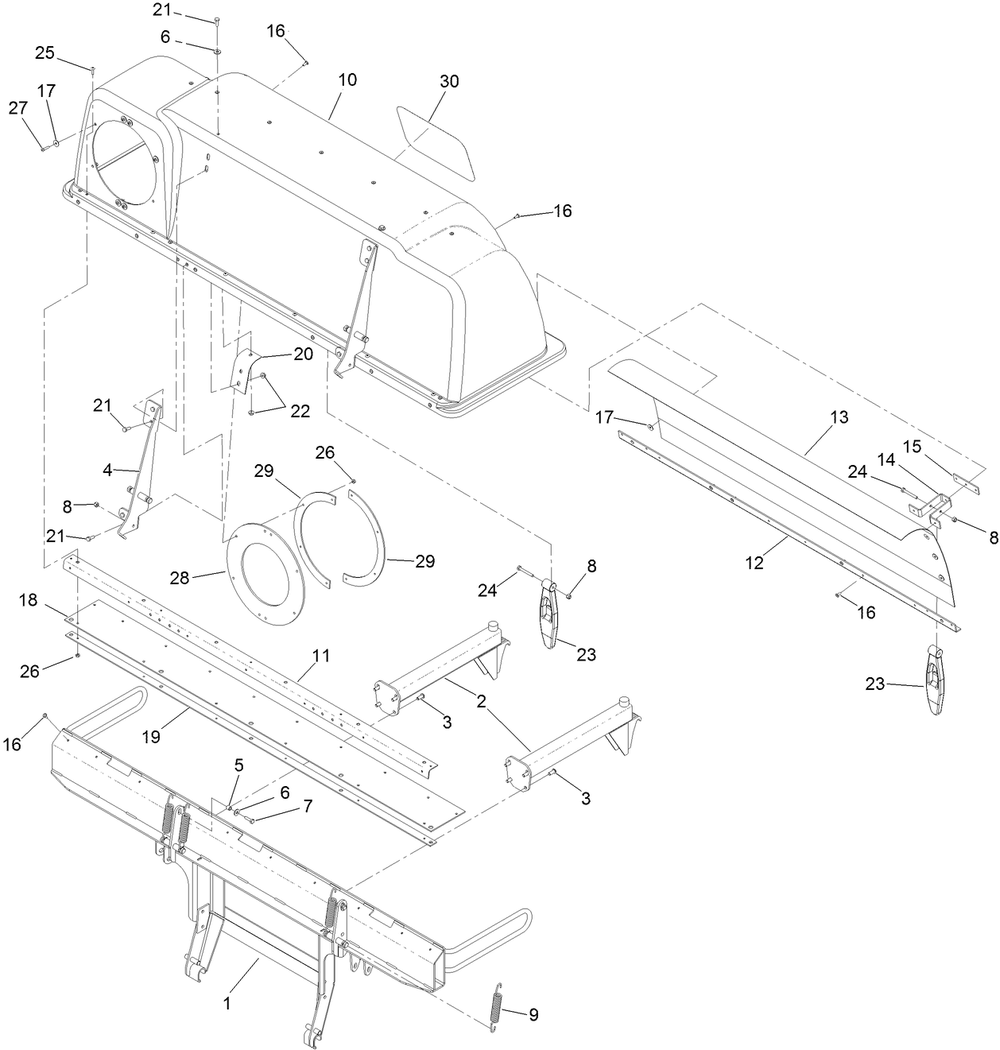 Bagger Hood Assembly Diagram and Parts List for 78560 400000000-999999999 Toro Lawn Mower