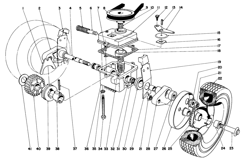 Gear Box Assembly Model No. 18257 Diagram and Parts List for 18257 1000001 - 1999999 Toro Lawn Mower