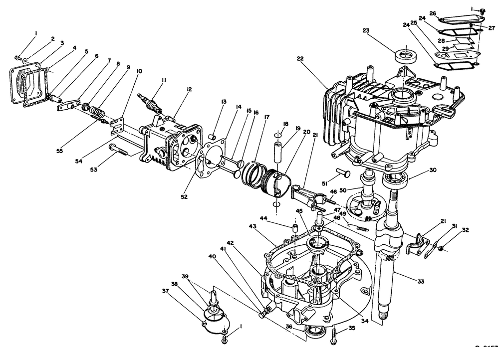 Crankcase Assembly (Continued) (Engine No. Vmj8) Diagram and Parts List for 26622C 9000001 - 9999999 Toro Lawn Mower