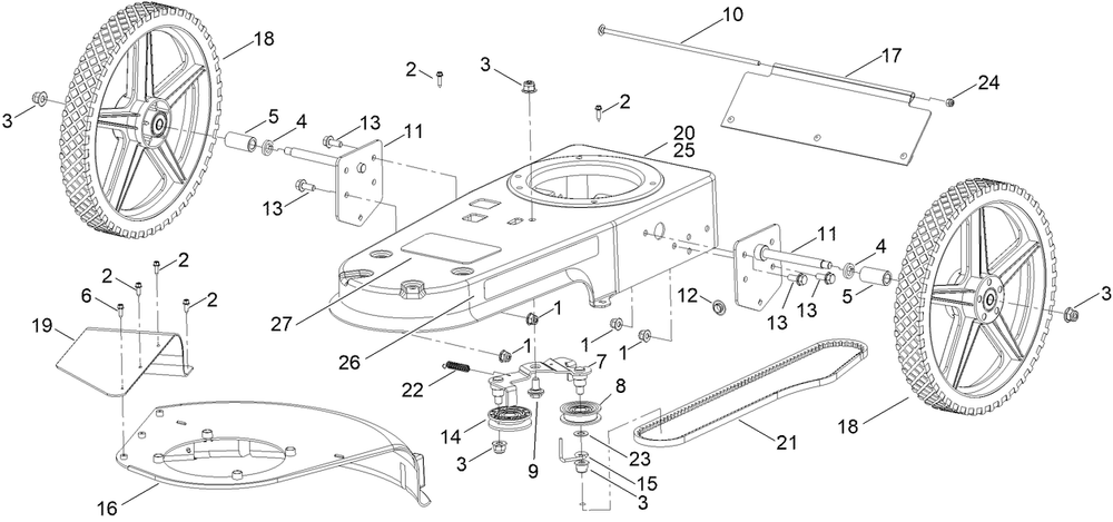 Frame Assembly Diagram and Parts List for 58620 322006065 - 322999999 Toro Lawn Mower