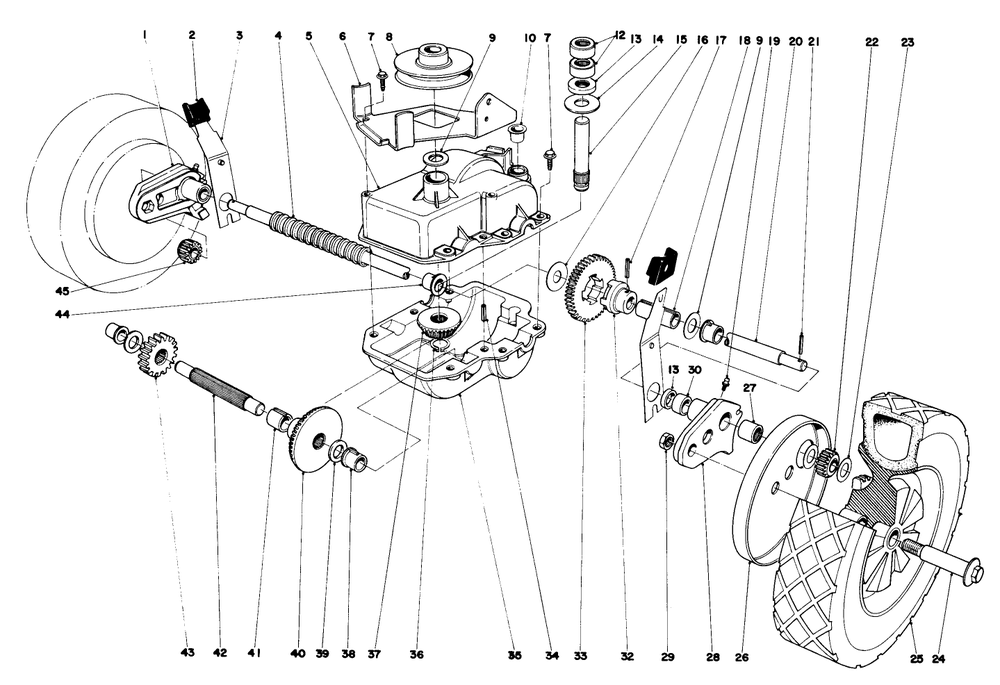 Gear Case Assembly (Model No. 16830) Diagram and Parts List for 16830 9000001 - 9999999 Toro Lawn Mower