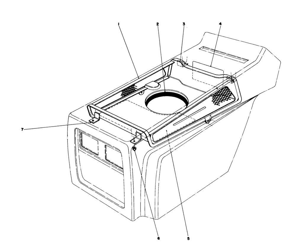 Hood Duct Assembly Diagram and Parts List for 57360 2000001 - 2999999 Toro Lawn Tractor
