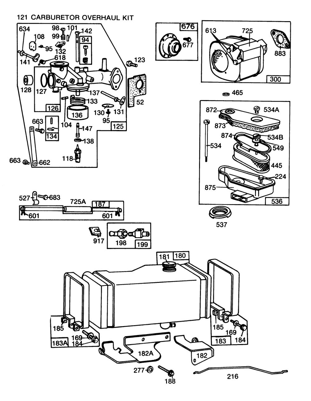 Engine Briggs & Stratton Model No. 253707-0177-01 (Continued) Diagram and Parts List for 56170 5000001 - 5999999 Toro Lawn Tractor Accessories