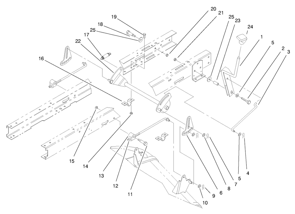 Height Of Cut Assembly Diagram and Parts List for 71189 7900001 - 7999999 Toro Lawn Tractor