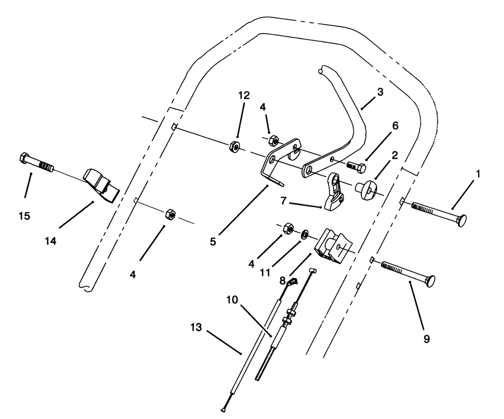 Traction Control Assembly Diagram and Parts List for 26640BC 5900001 - 5999999 Toro Lawn Mower