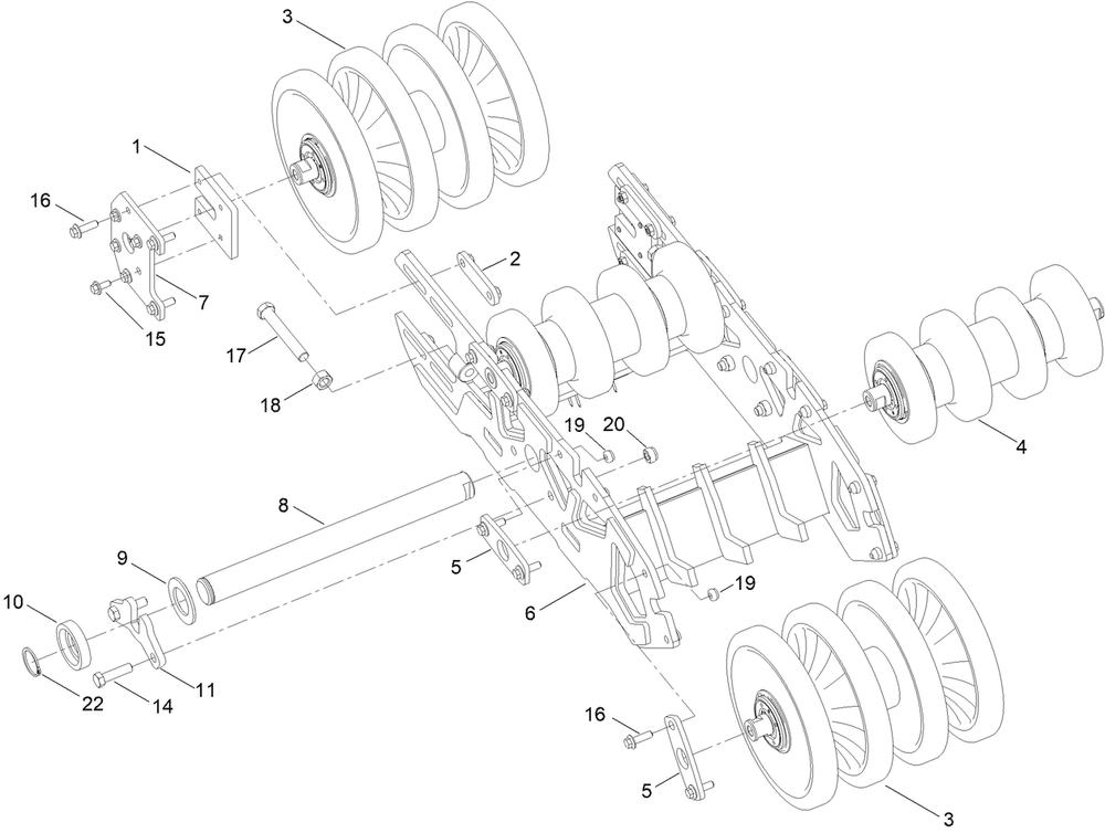 Chassis Assembly Diagram and Parts List for 25429E  Toro Lawn Tractor Accessories