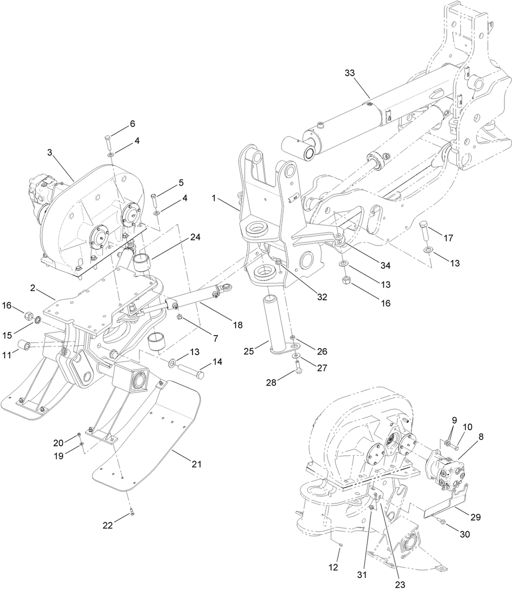 Shaker Box And Blade Mounting Assembly Diagram and Parts List for 25463E 400000000 - 999999999 Toro Lawn Tractor Accessories