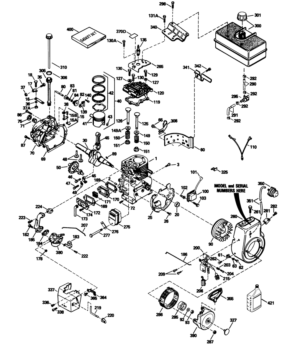 Engine Tecumseh Model Hm80-155438r (Cont.) Diagram and Parts List for 38080 3900001 - 3999999 Toro Snow Blower