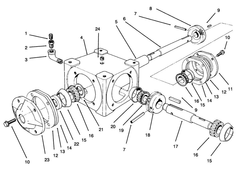 Gear Box Assembly Diagram and Parts List for 30761 490001 - 499999 Toro Snow Blower