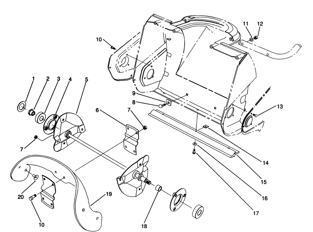 Auger Assembly Diagram and Parts List for 38175 2000001 - 2999999 Toro Snow Blower