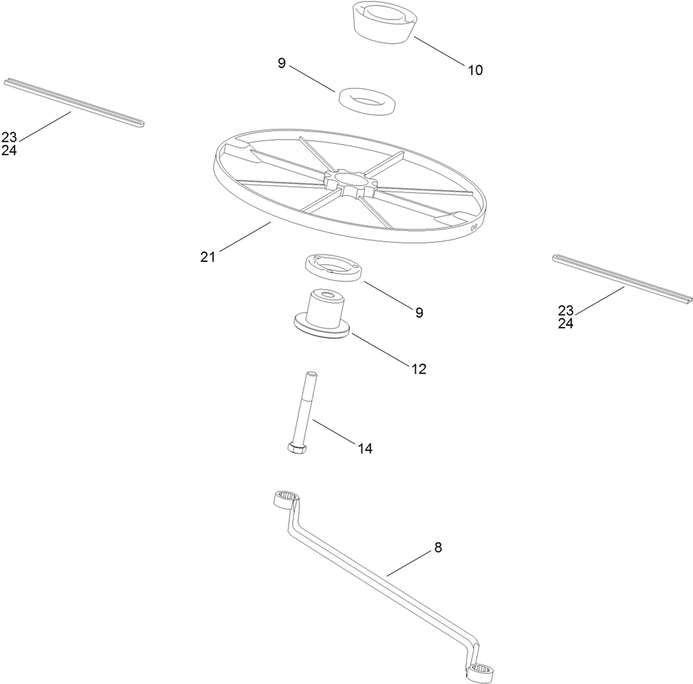 Cutting Assembly Diagram and Parts List for 2602 312000001 - 312999999 Toro Lawn Tractor Accessories